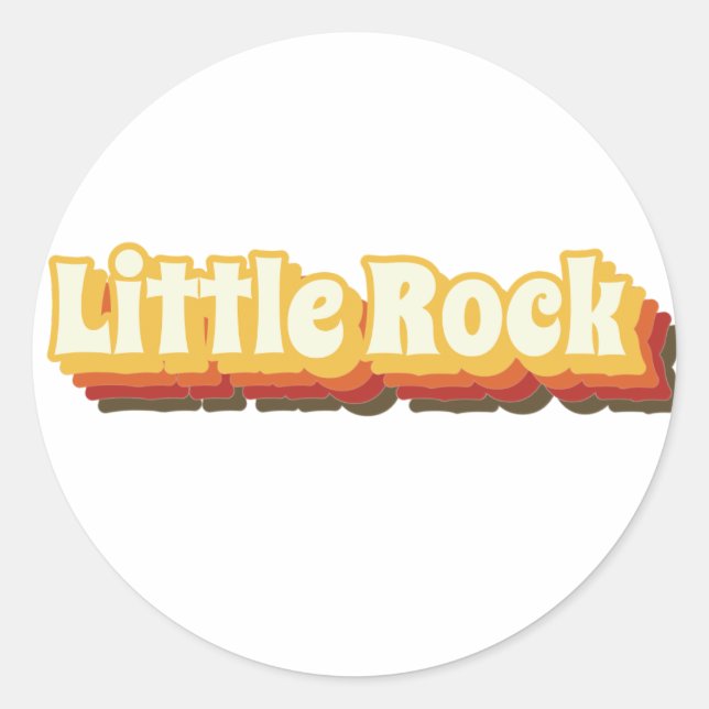 Pegatina Redonda Texto vintage de Little Rock Retro (Anverso)