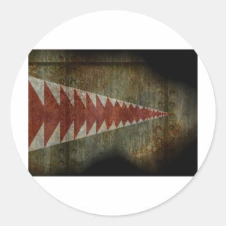 Pegatina Redonda textura de boca de tiburón