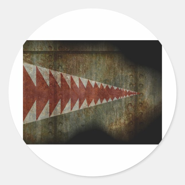 Pegatina Redonda textura de boca de tiburón (Anverso)