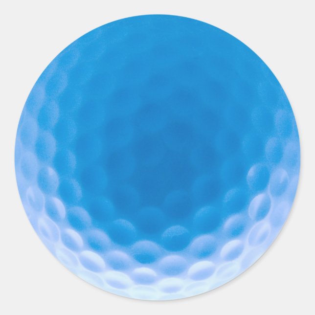 Pegatina Redonda Textura de bola de golf Dimples Azul Ártico (Anverso)