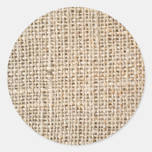 Pegatina Redonda Textura de Burlap