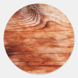 Pegatina Redonda Textura de grano de madera