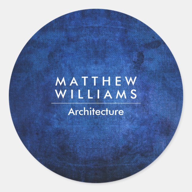 Pegatina Redonda Textura de grifo azul (Anverso)