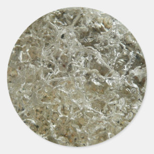 Pegatina Redonda Textura De La Naturaleza Del Resumen De Hielo Glac