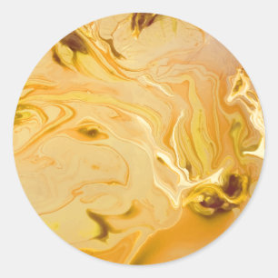 Pegatina Redonda Textura de mármol dorado
