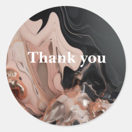 Pegatina Redonda textura de mármol taupe chic