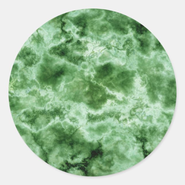 Pegatina Redonda Textura de mármol verde (Anverso)