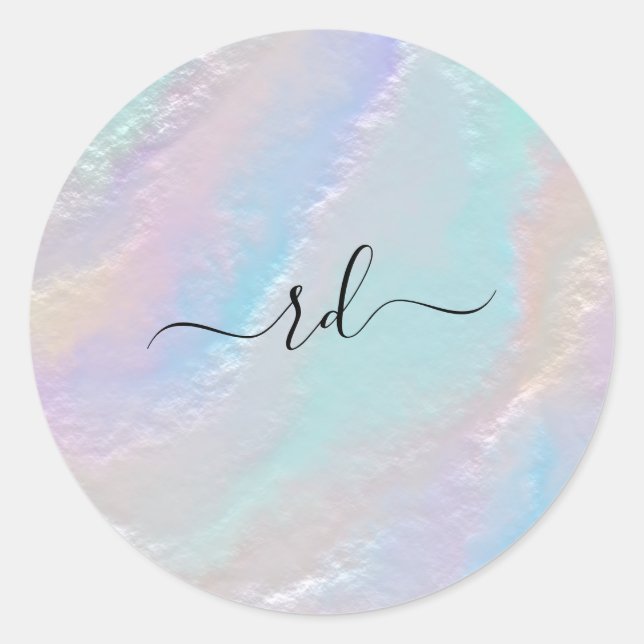 Pegatina Redonda Textura del arco iris abstracta (Anverso)