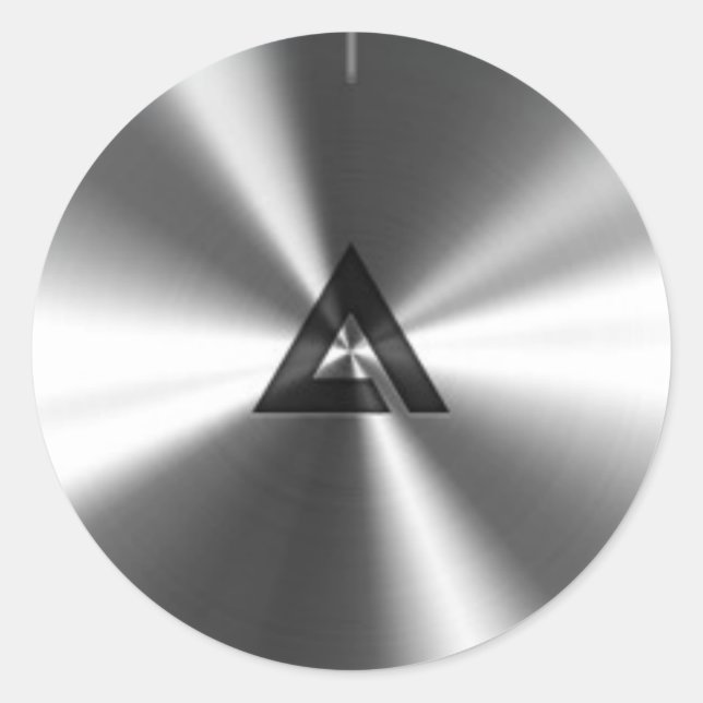 Pegatina Redonda Textura moderna de acero brillante realista (Anverso)