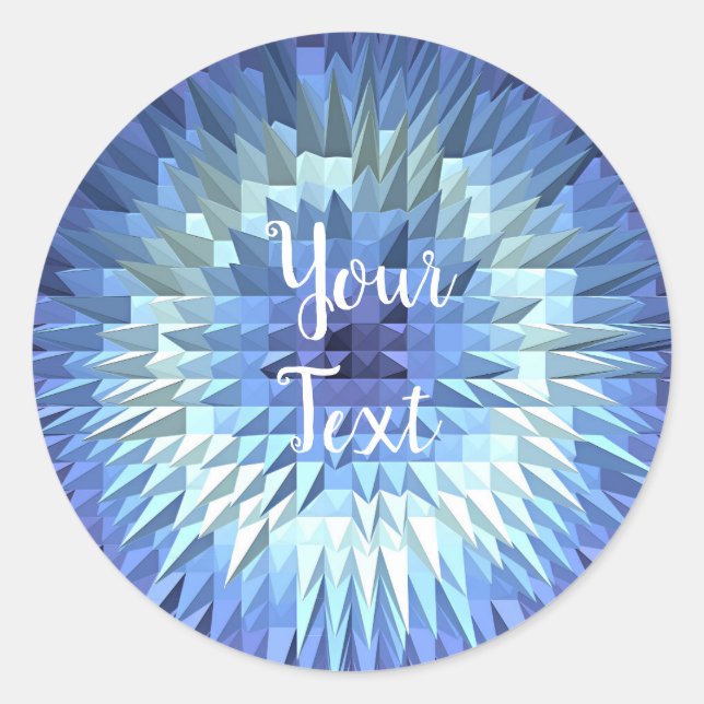 Pegatina Redonda textura poligonal geométrica abstracta (Anverso)