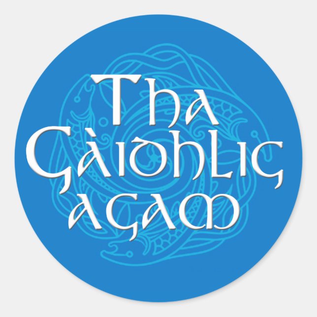 Pegatina Redonda Tha Gaidhlig Agam (Anverso)