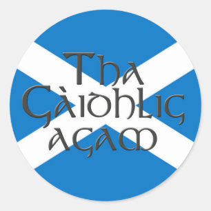 Pegatina Redonda Tha Gaidhlig Agam: Bratach na h-Alba