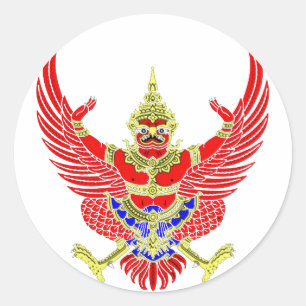 PEGATINA REDONDA THAI GARUDA - KROOTH - SANSKRIT