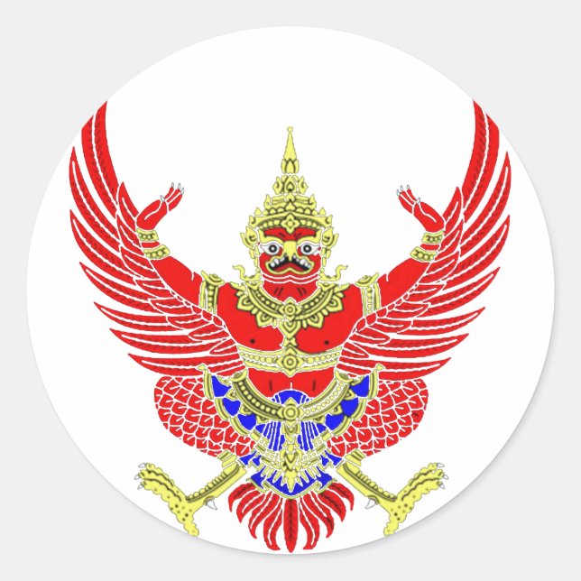 PEGATINA REDONDA THAI GARUDA - KROOTH - SANSKRIT (Anverso)