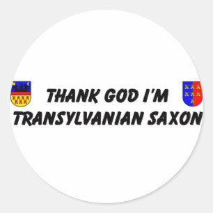 Pegatina Redonda Thank God I'm Transylvanian Saxon