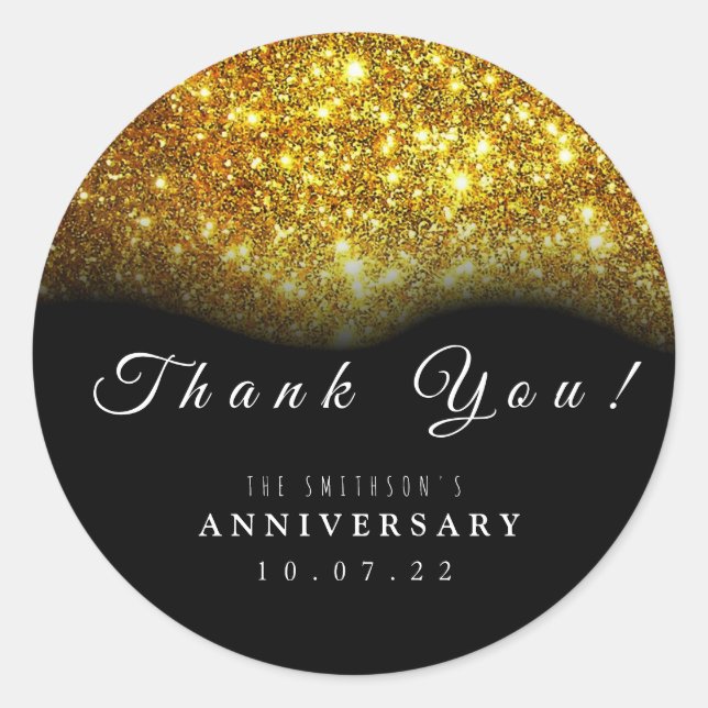 Pegatina Redonda Thank You Anniversary Sticker (Anverso)