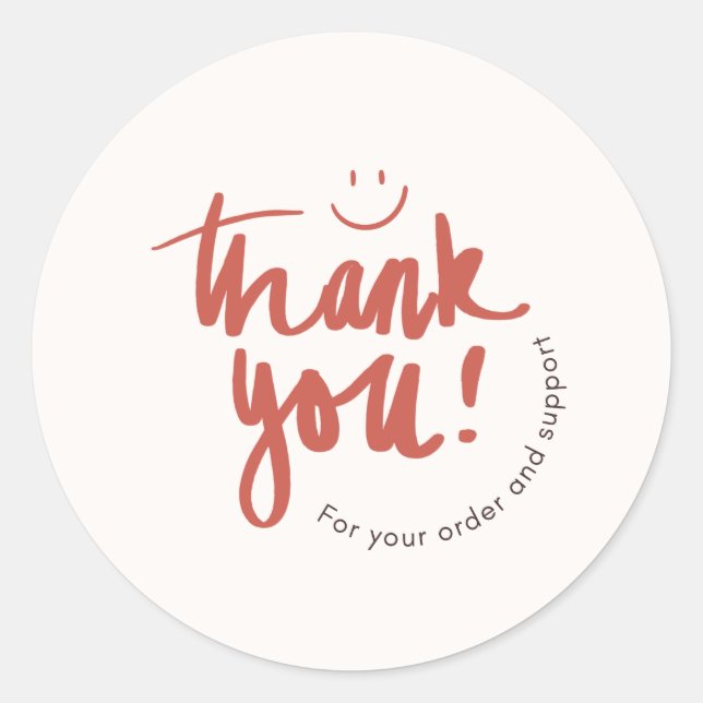 Pegatina Redonda ' Thank you 'appreciation sticker (Anverso)