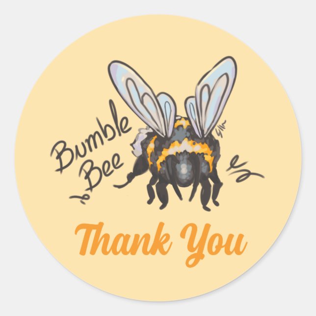 Pegatina Redonda Thank You Bumble Bee (Anverso)