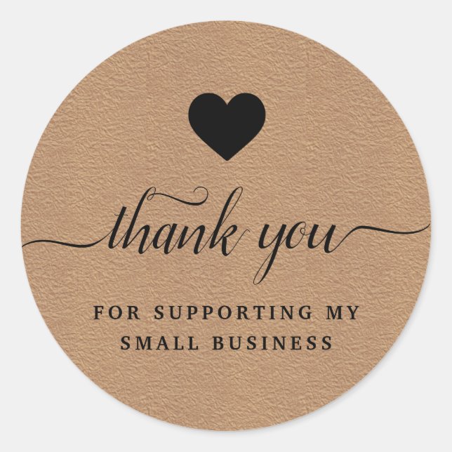 Pegatina Redonda Thank you craft paper sealing  classic round stick (Anverso)