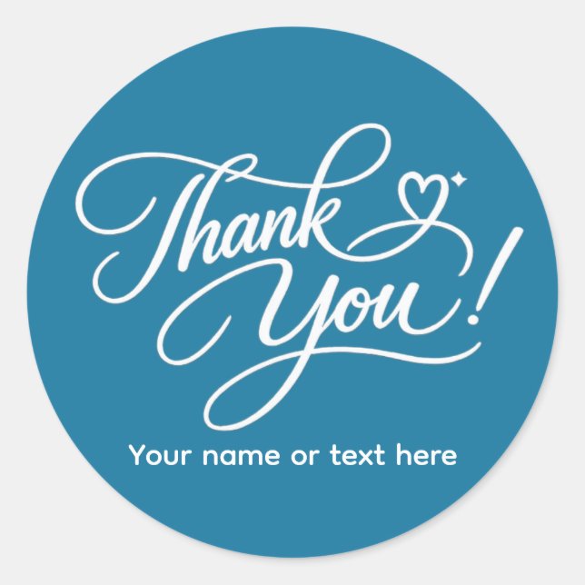 Pegatina Redonda Thank You elegant sticker (Anverso)