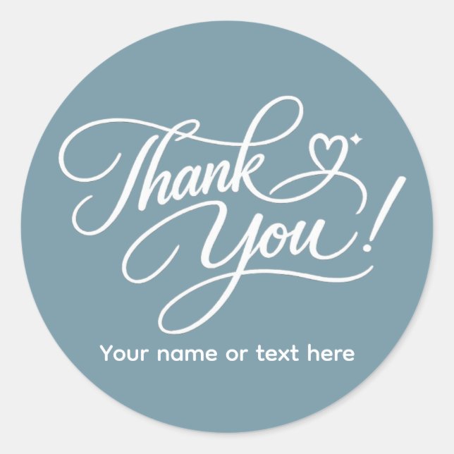 Pegatina Redonda Thank You elegant sticker (Anverso)