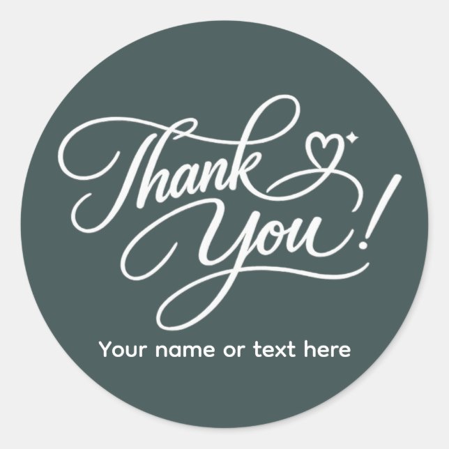 Pegatina Redonda Thank You elegant sticker (Anverso)