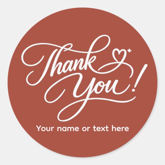 Pegatina Redonda Thank You elegant sticker (Anverso)