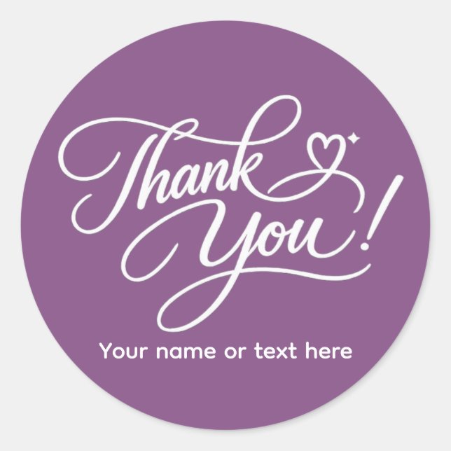 Pegatina Redonda Thank You elegant sticker (Anverso)