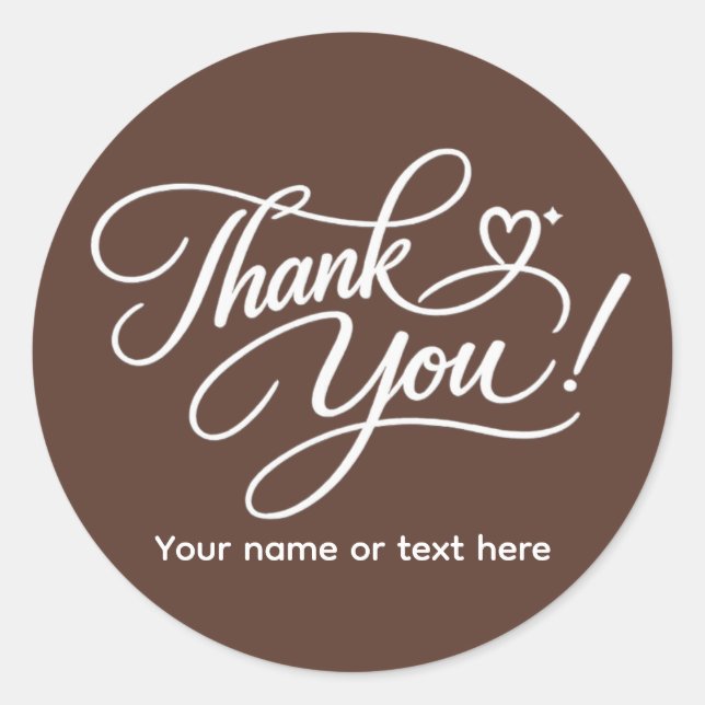 Pegatina Redonda Thank You elegant sticker (Anverso)