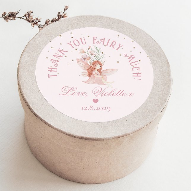 Pegatina Redonda Thank you Fairy Much Fairy 1st Birthday Magical (Subido por el creador)