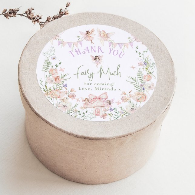 Pegatina Redonda Thank you Fairy Much Fairy 1st Birthday Whimsical (Subido por el creador)