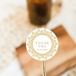 Pegatina Redonda Thank you faux glitter Doily Round Sticker