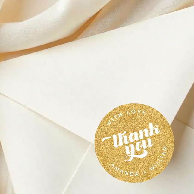 Pegatina Redonda Thank You faux glitter Round Sticker (Subido por el creador)