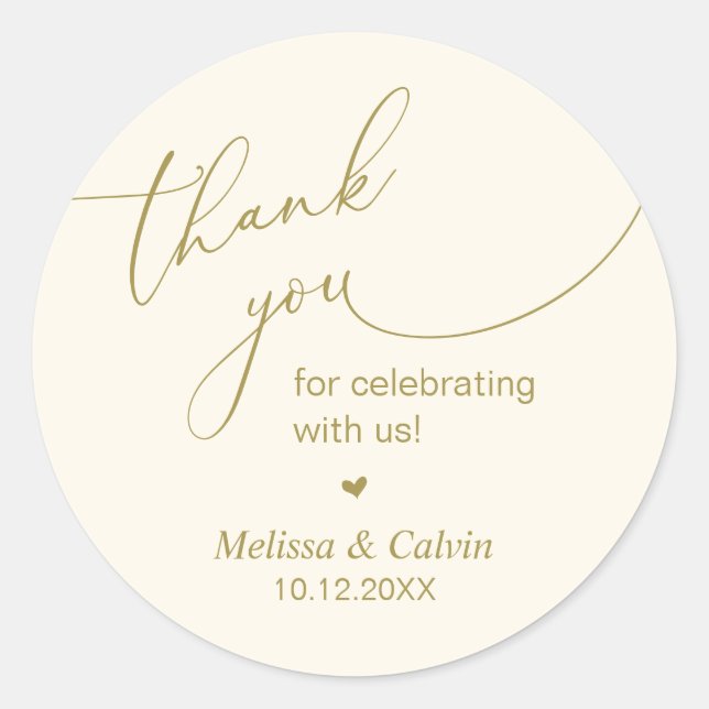 Pegatina Redonda Thank you for celebrating with us Gifts Sticker (Anverso)