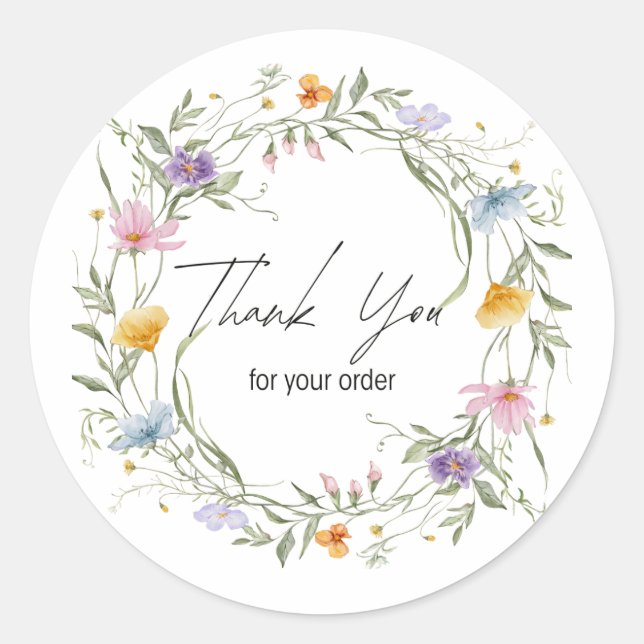 Pegatina Redonda Thank You For Order Round Sticker (Anverso)