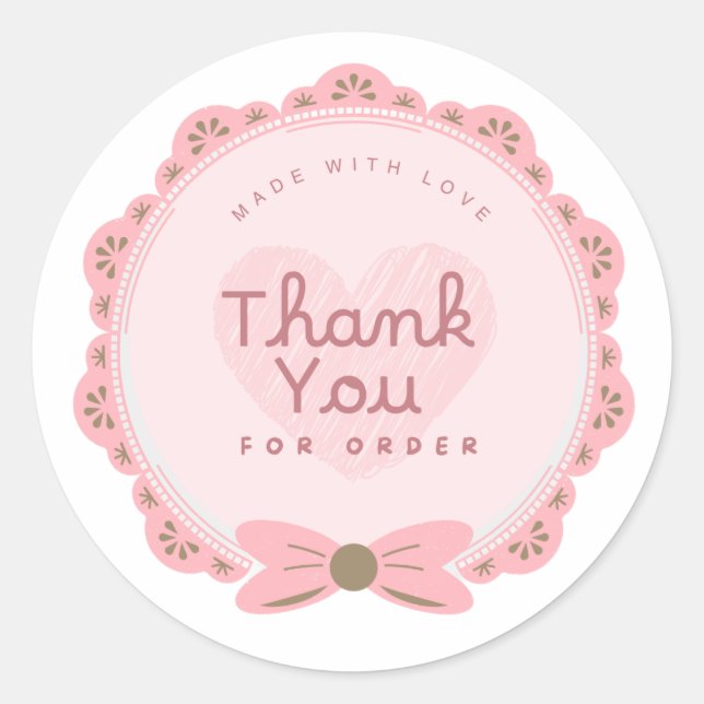 Pegatina Redonda Thank You For Order Sticker (Anverso)