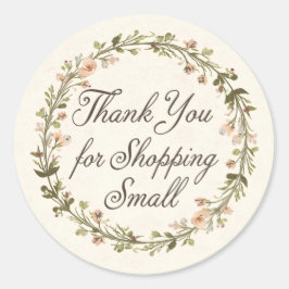 Pegatina Redonda Thank You for Shopping Small Round Sticker 
