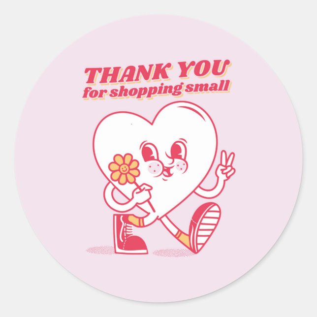 Pegatina Redonda Thank you for shopping small sticker (Anverso)