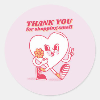 Pegatina Redonda Thank you for shopping small sticker
