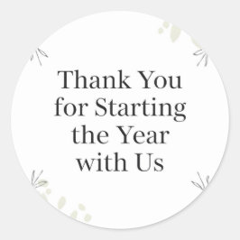 Pegatina Redonda Thank You for Starting the Year with Us