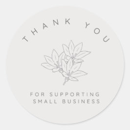 Pegatina Redonda Thank you for supporting small business - sticker 