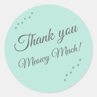 Pegatina Redonda Thank You “Meowy Much” Cat Sticker