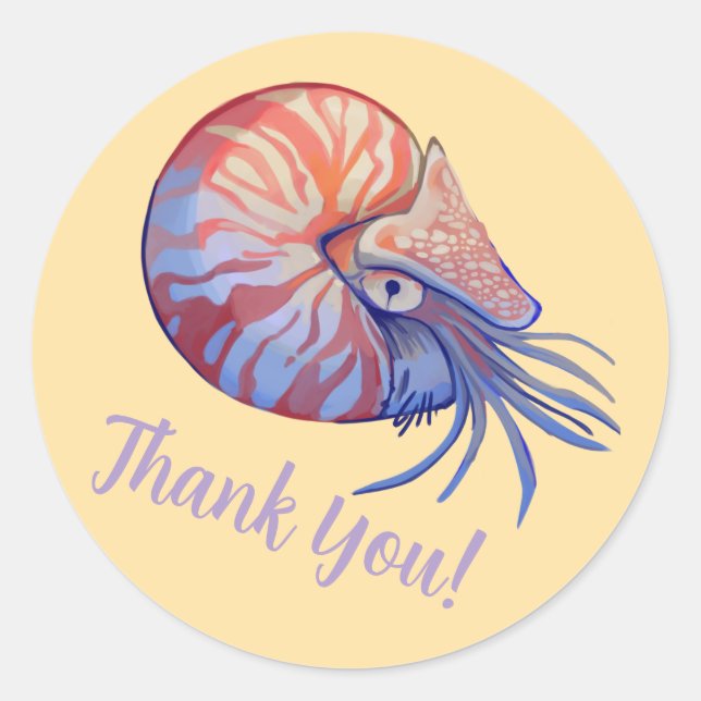 Pegatina Redonda Thank you, Nautilus,  (Anverso)