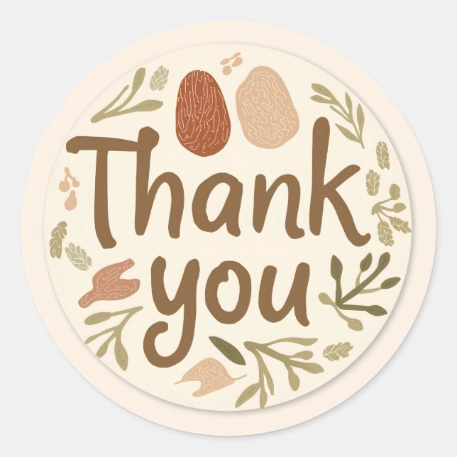 Pegatina Redonda Thank You Sticker for Small Business Packaging (Anverso)