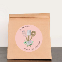 Pegatina Redonda Thank you Watercolor Bakery 