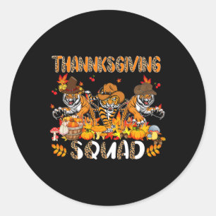 Pegatina Redonda Thankde Squad Leopardo Three Fall Tigers Weari
