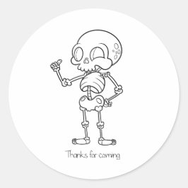 Pegatina Redonda Thanks for coming skull