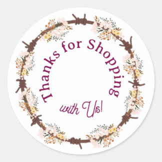 Pegatina Redonda Thanks for Shopping with Us!