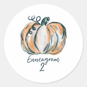 Pegatina Redonda Thanksg de la Calabaza de Agua Enneagram 2 para la