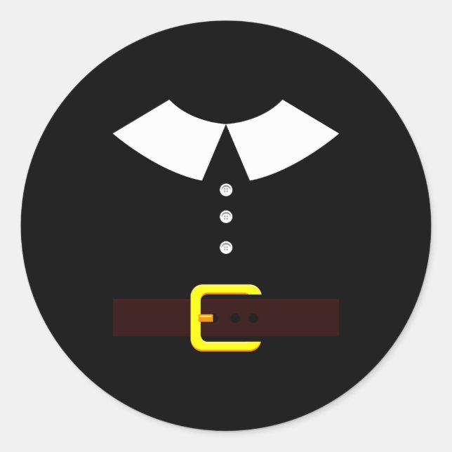 Pegatina Redonda Thanksgiving Lgrim Shirt - New World Lgrim Costume (Anverso)